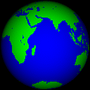 To re-position, re-fetch page with cache off. Click for time zones, day & night, & 2 projections. earth orthographic